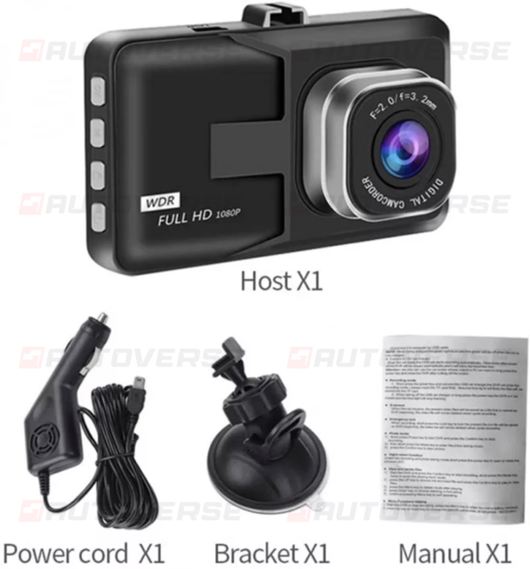 222.Enregistreur vidéo Full HD 1080P DashCam caméra DVR de voiture.